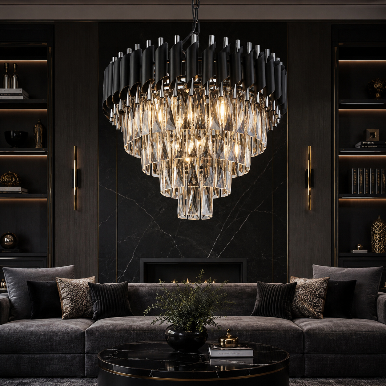 Candelabru Cristal Premium BLACK PANTHER SUBLIME 490mm