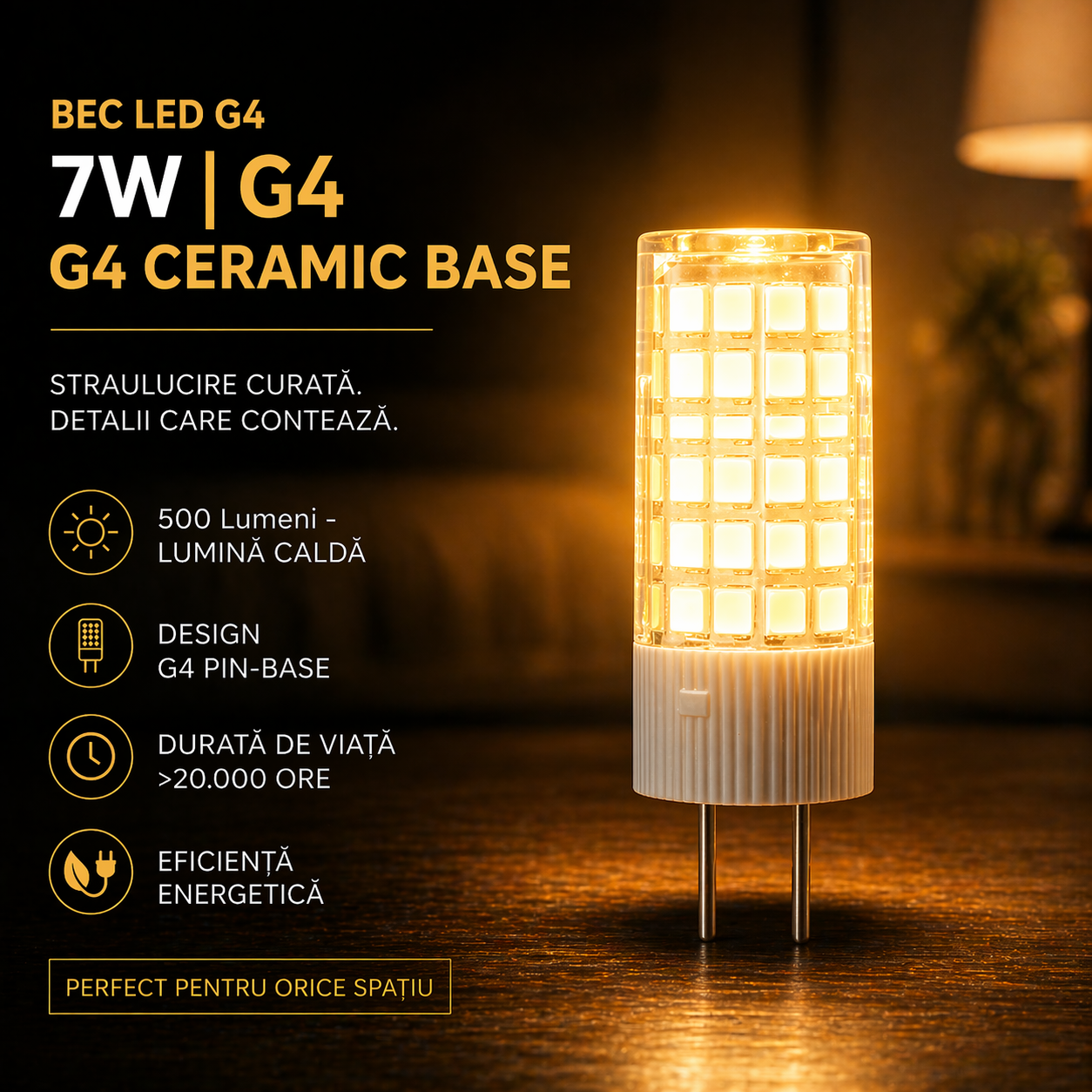Bec LED G4 7W 220V Ceramica