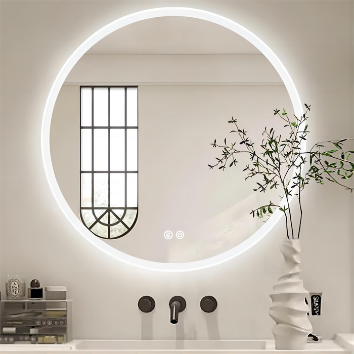 Oglinda LED Rotunda 60cm, 3 Lumini, Dezaburire si Touch OD012