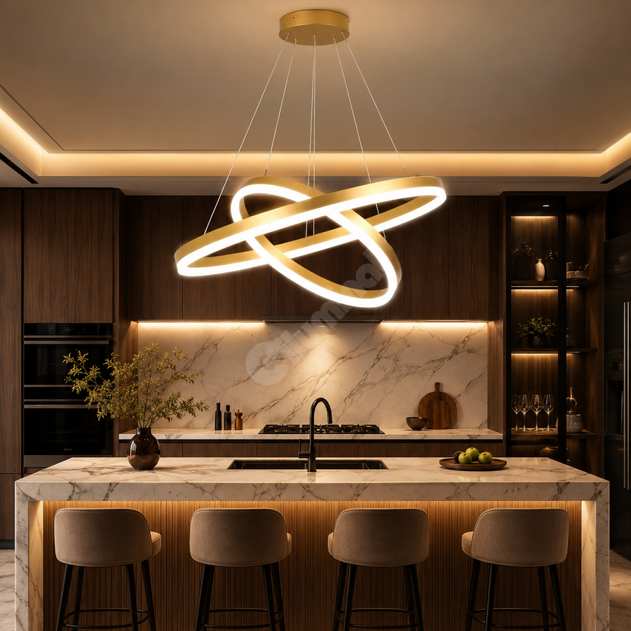 Lustra LED WONDERLAND Gold 2 Segmente Echivalent 400W Telecomanda