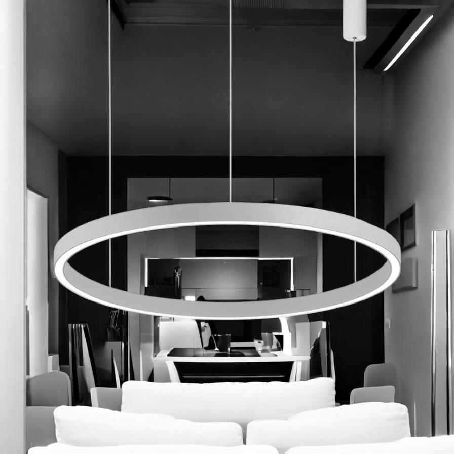 Lustra LED Suspendata TULLIO 60cm White 1 Segment Echivalent 300W ALBA / SUSPENDATE / 60CM Lighting Fixtures