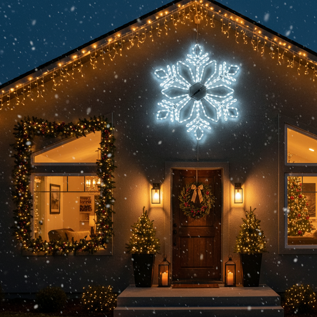 Fulg de Nea Decorativ LED Starfell 78cm Lumina Rece IP44