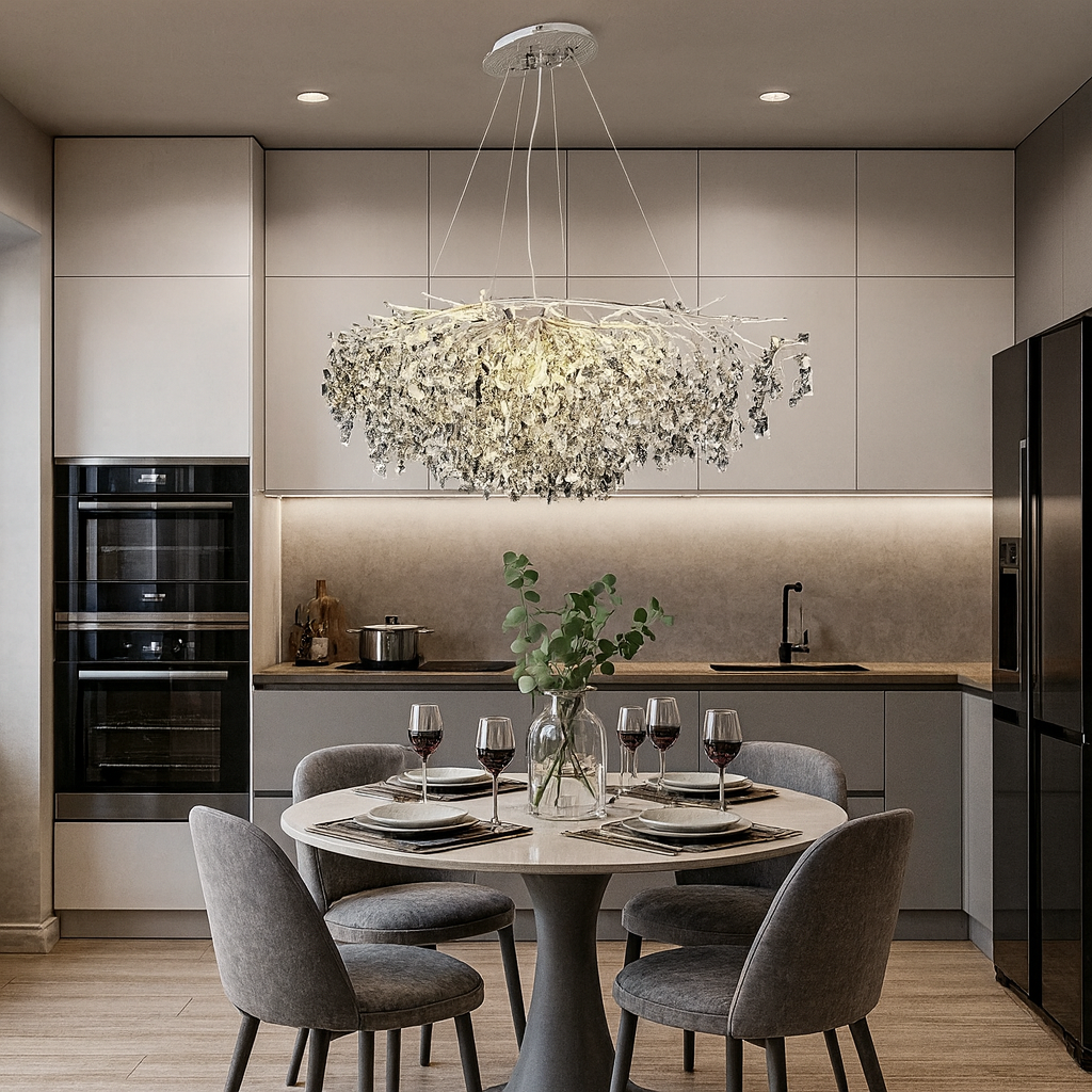 Candelabru Cristal LUXURY Silver SOFT 120x55cm ARGINTIE / 120X55CM / LUXURY Chandeliers Crystal