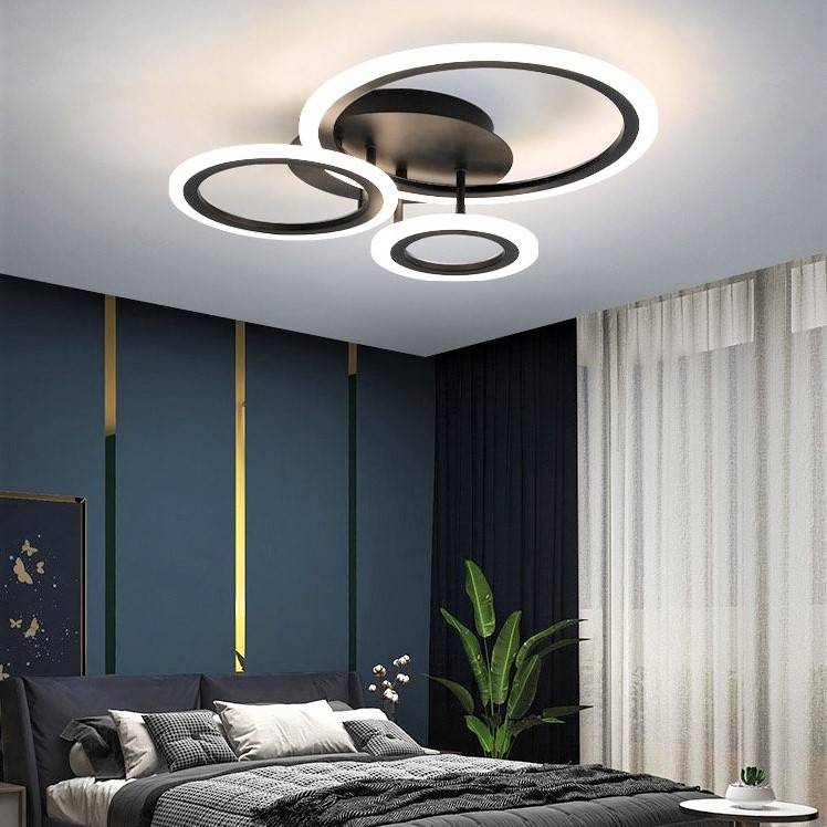 Lustra Led 3 Brown Circle Echivalent 300W Telecomanda Lighting Fixtures
