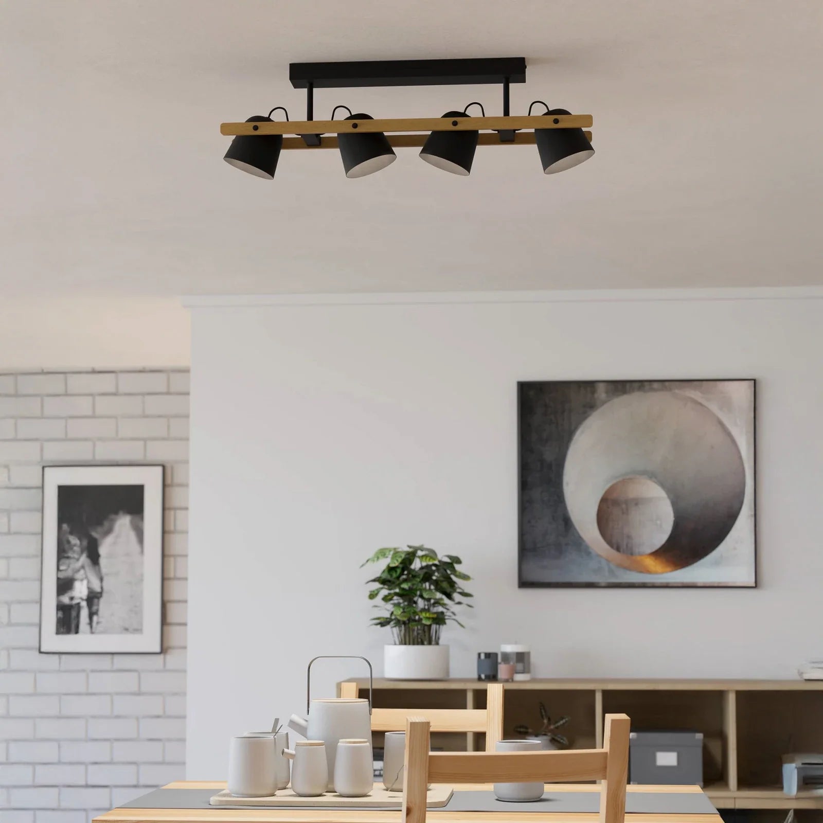 Lustra HORNWOOD Black & Brown 100CM NEAGRA / VINTAGE SI RETRO DESIGN / 100CM Chandeliers