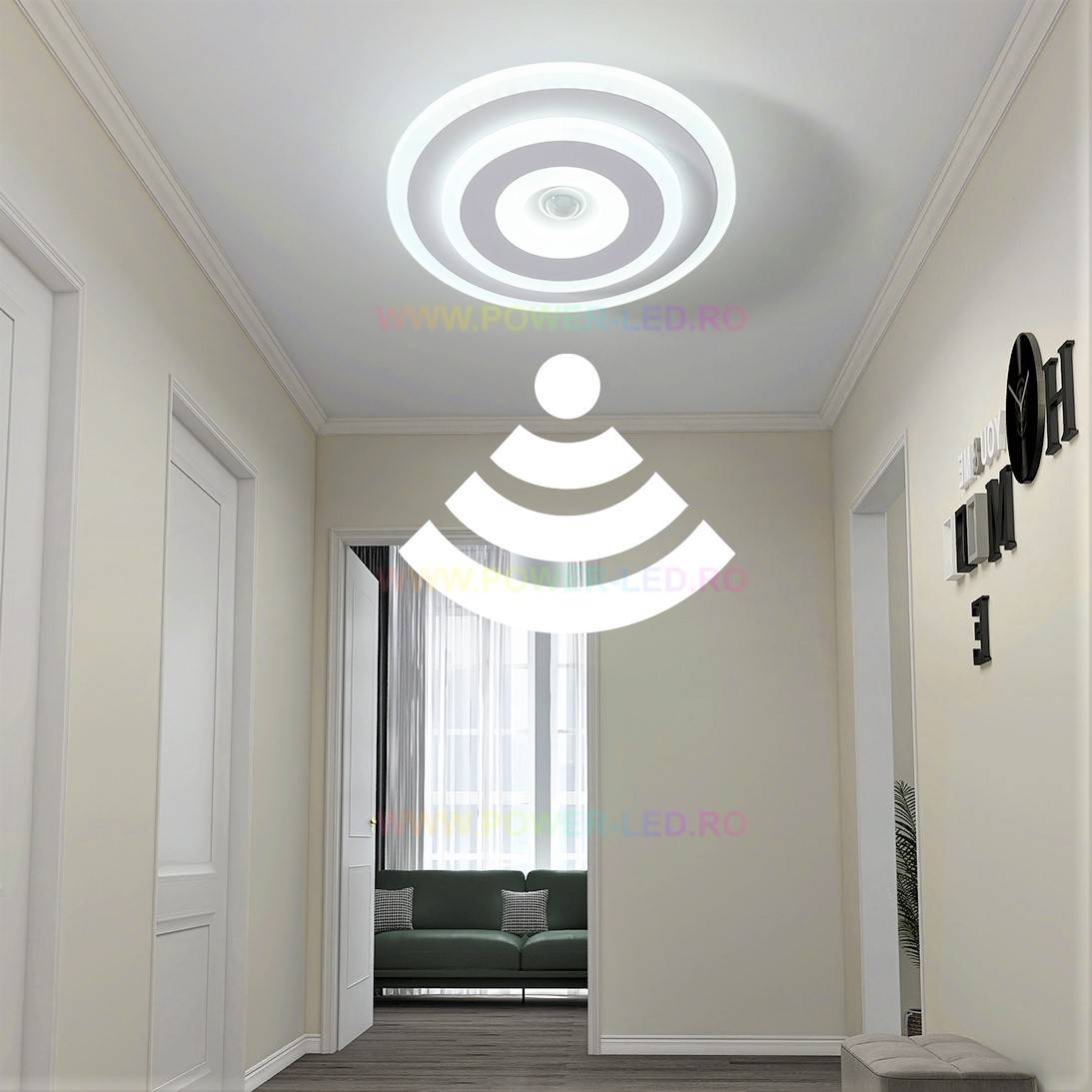 Lustra Led 24W Rotunda Cu Senzor Miscare Echivalent 150W Lighting Fixtures