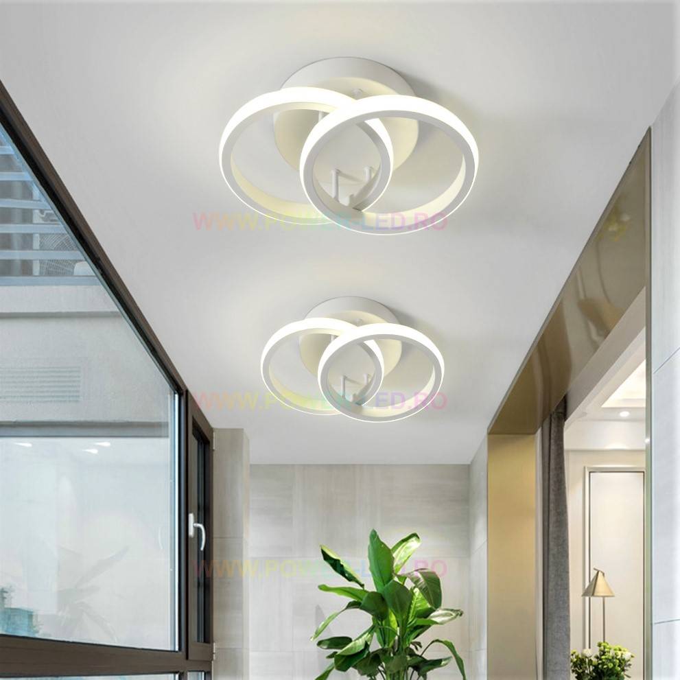 Lustra Led 28W Double Ring Alb Echivalent 150W Lighting Fixtures