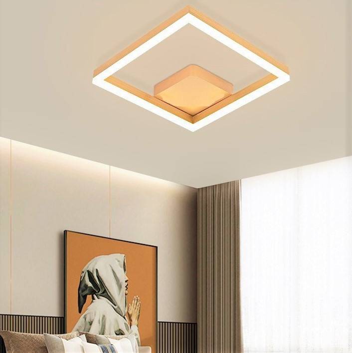 Lustra Led 80W One Square Design Gold Telecomanda Ceiling Light