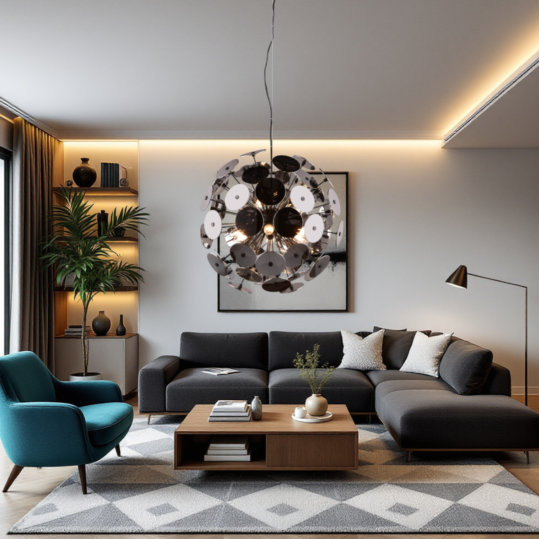 Lustra Disco 6xE14 Suspendata CHROME / SUSPENDATE Lighting Fixtures