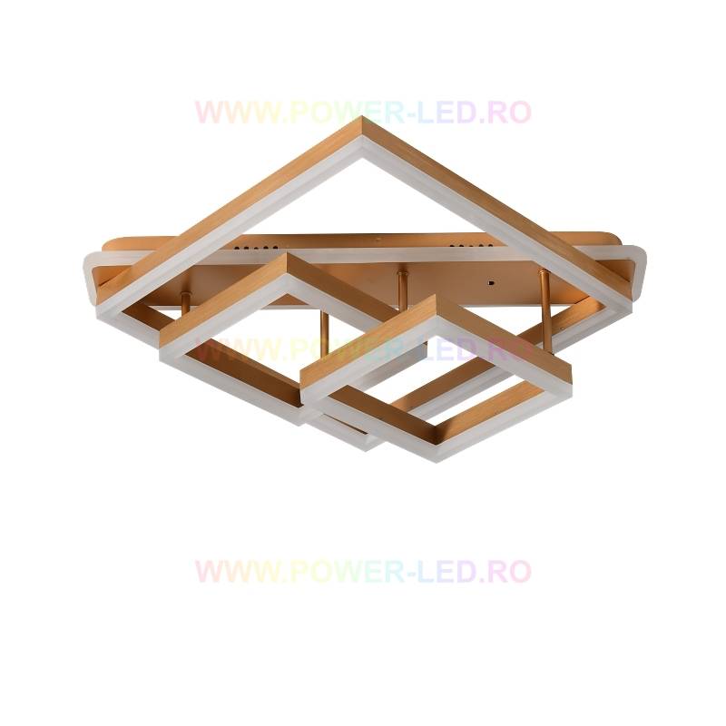 Lustra Led 182W Allis Squares Gold Telecomanda Lighting Fixtures