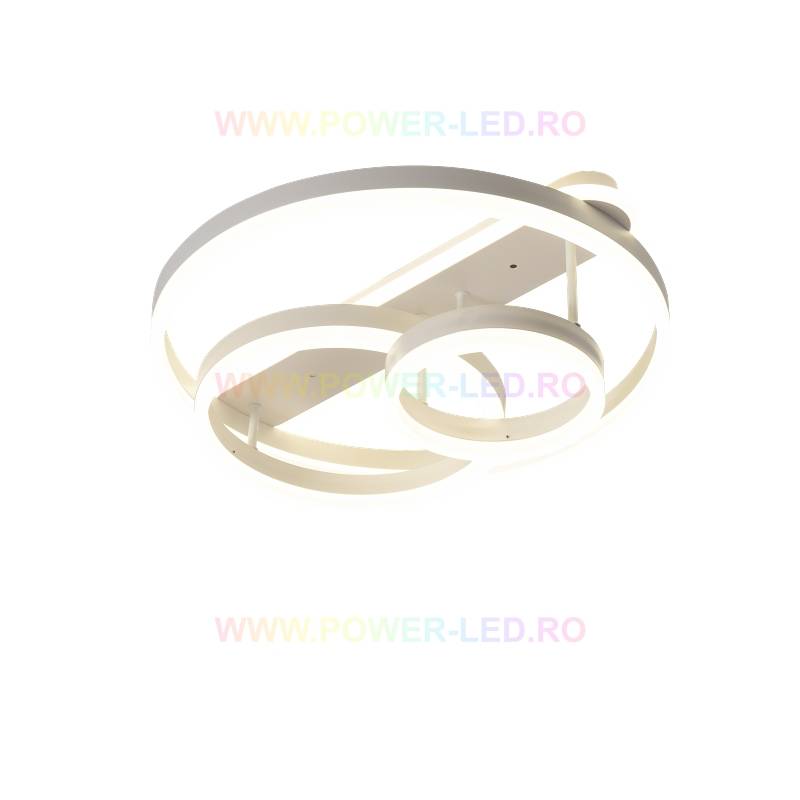 Lustra Led 174W Brunos Rings Alba Telecomanda Lighting Fixtures