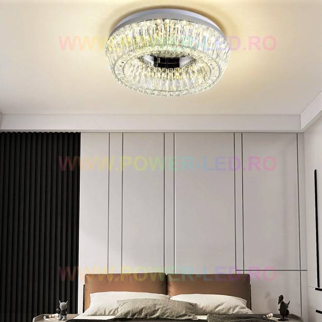 Lustra Led 200W Lora Maxi Cristal Telecomanda Lighting Fixtures