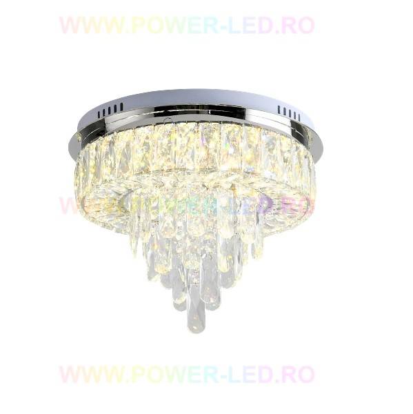 Lustra Led 64W Elegance Circle Cristal Echivalent 400W Telecomanda Chandeliers