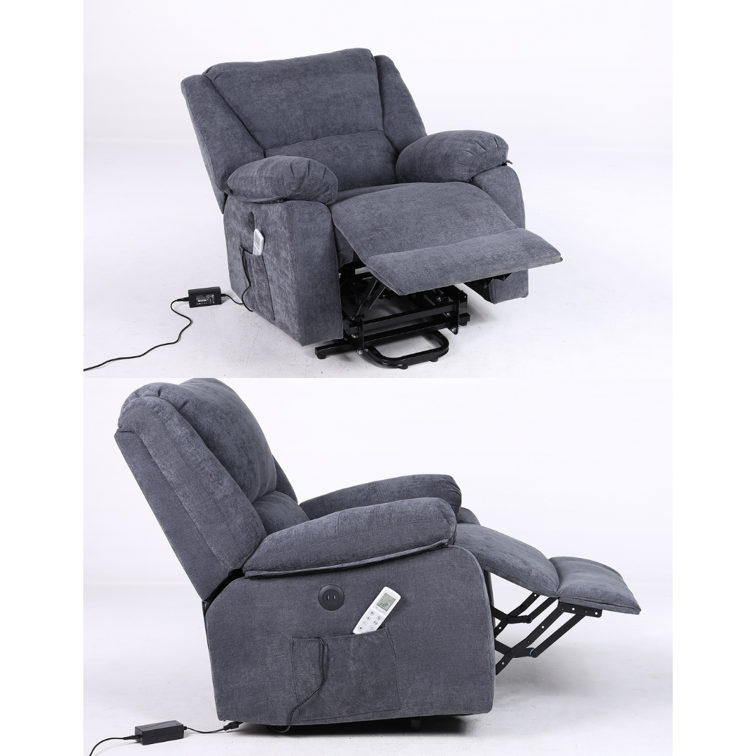 Fotoliu cu Masaj și Încălzire Recliner Electric Gri Inchis FOTOLIU CU MASAJ/RECLINER/INCALZIRE / GRI Chairs