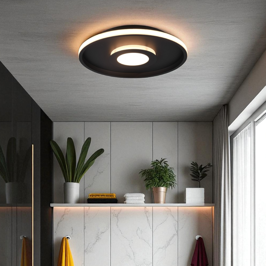 Lustra LED Black ASCARI CIRCLE DESIGN / NEAGRA / 40CM CEILING LIGHT