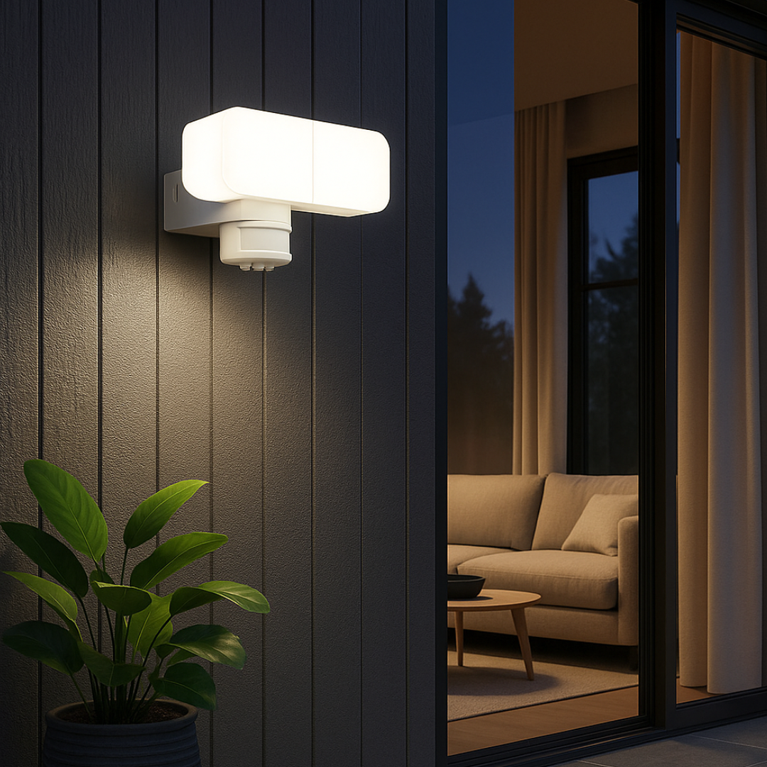 Aplica LED Exterior White 30W cu Senzor PIR ALBA Wall Light Fixtures