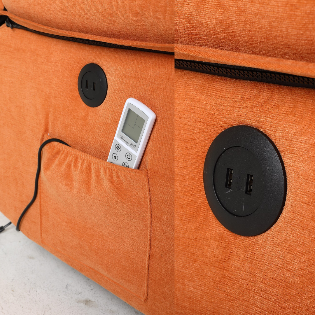 Fotoliu cu Masaj și Încălzire Recliner Electric Portocaliu FOTOLIU CU MASAJ/RECLINER/INCALZIRE / Portocaliu Chairs