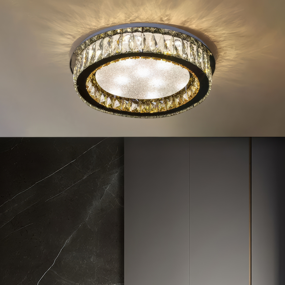 Lustra LED Aplicata Glamour Halo Cristal Telecomanda Chandeliers