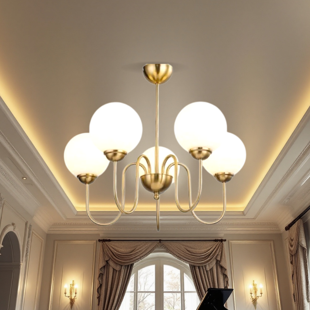 Lustra Abajur MAT GOLD 5XE27 DX2411-5 AURIE / ABAJUR Chandeliers