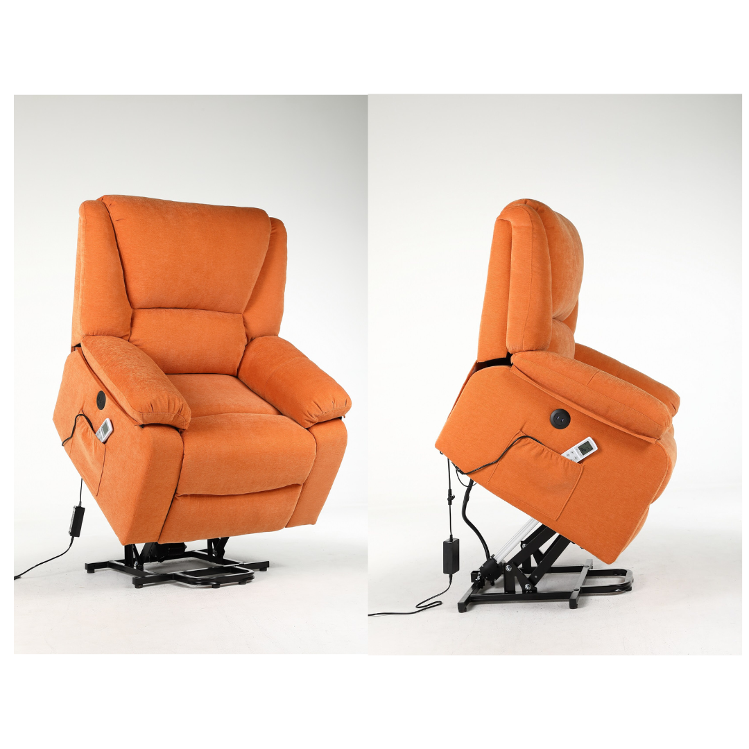 Fotoliu cu Masaj și Încălzire Recliner Electric Portocaliu FOTOLIU CU MASAJ/RECLINER/INCALZIRE / Portocaliu Chairs