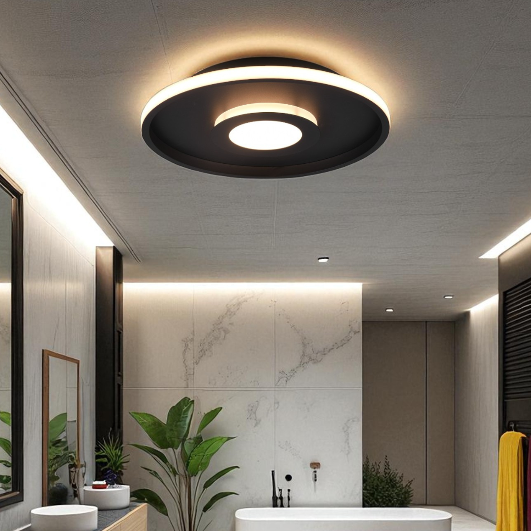 Lustra LED Black ASCARI CIRCLE DESIGN / NEAGRA / 40CM CEILING LIGHT