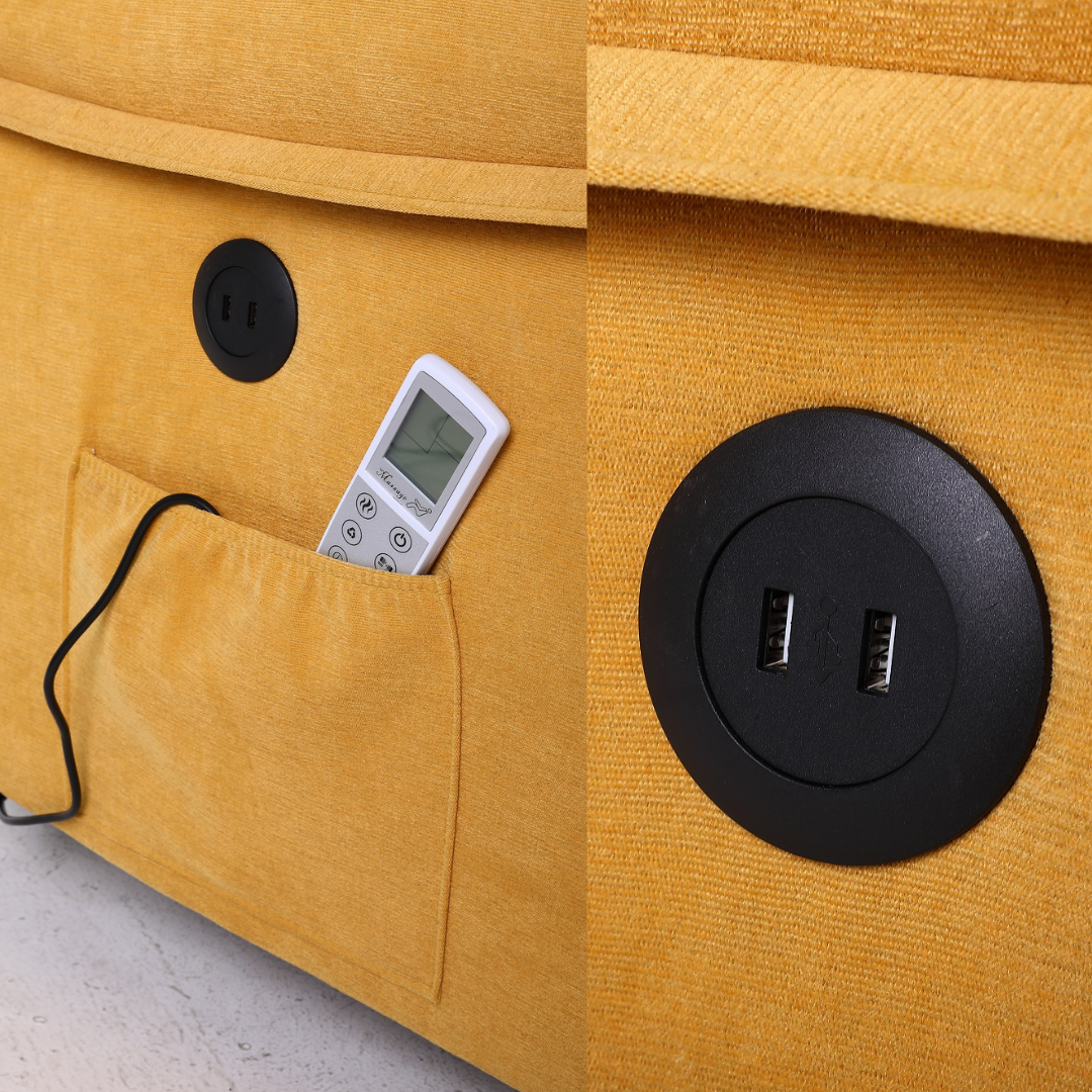 Fotoliu cu Masaj și Încălzire Recliner Electric Galben FOTOLIU CU MASAJ/RECLINER/INCALZIRE / GALBEN Chairs