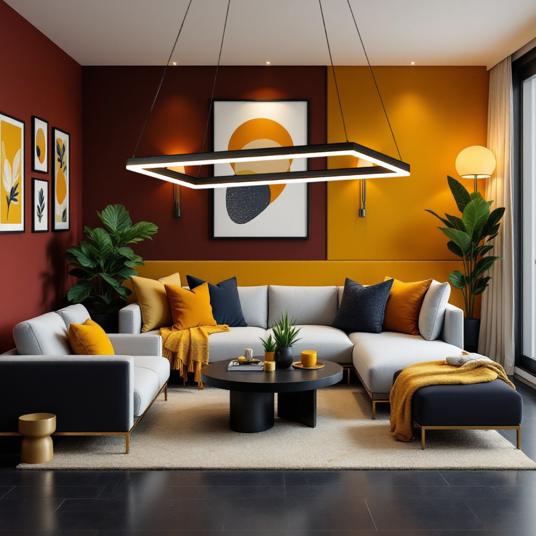 Lustra LED Suspendata Neagra GlowPanel NEAGRA / SUSPENDATE / 120CM Lighting Fixtures