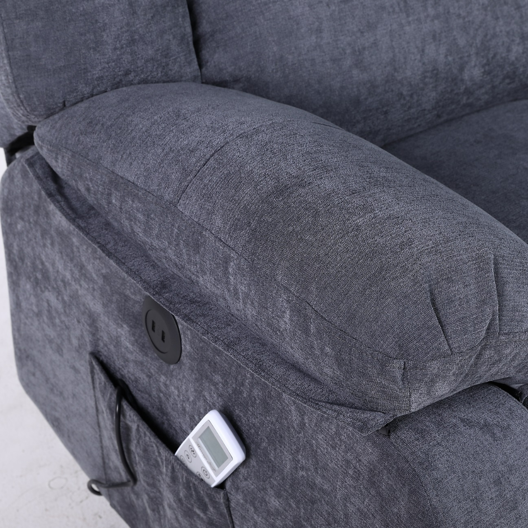 Fotoliu cu Masaj și Încălzire Recliner Electric Gri Inchis FOTOLIU CU MASAJ/RECLINER/INCALZIRE / GRI Chairs