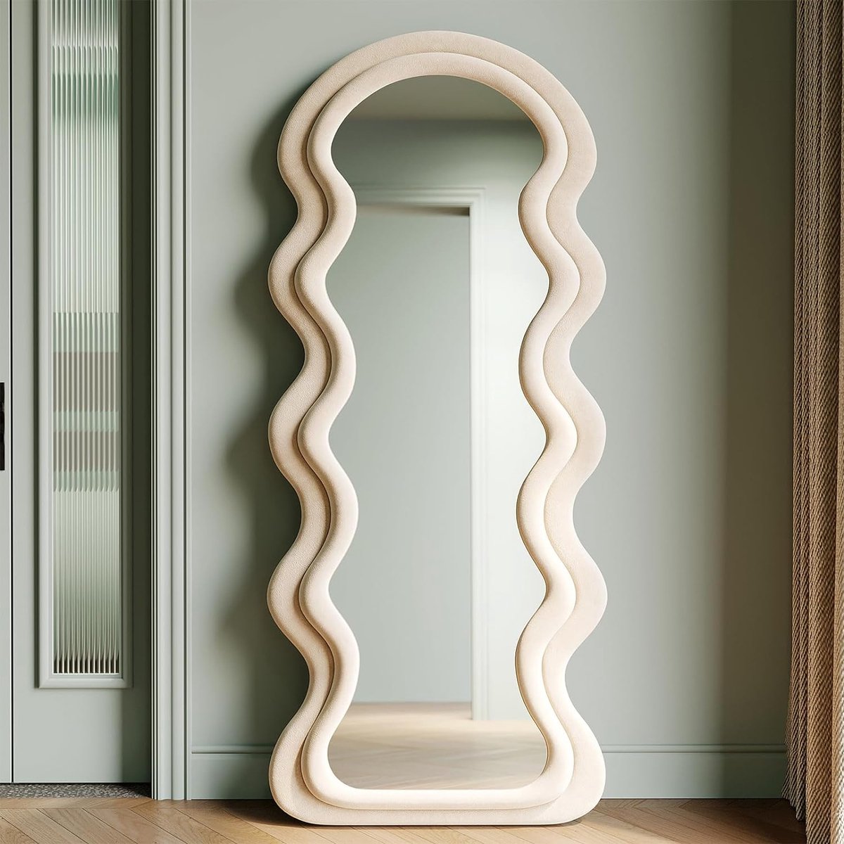 Oglinda Decorativa Silk Waves 160CM BEJ / 160CM decorative mirror
