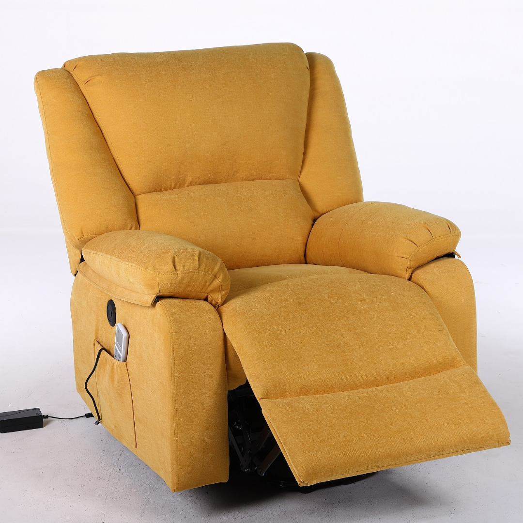 Fotoliu cu Masaj și Încălzire Recliner Electric Galben FOTOLIU CU MASAJ/RECLINER/INCALZIRE / GALBEN Chairs