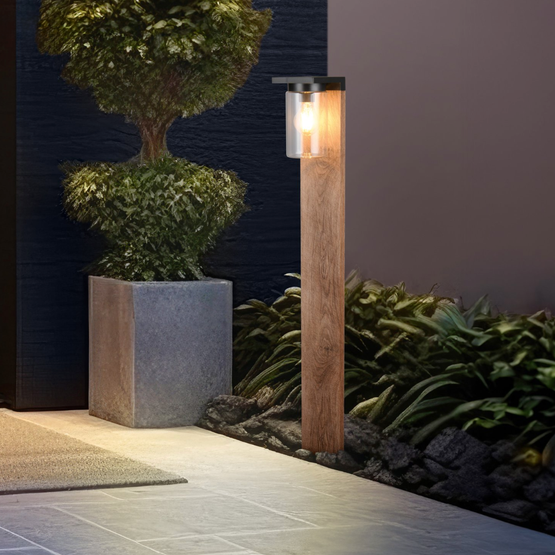 Stalp Ornamental cu Senzor Finisaj Lemn 100CM GARDEN POLE