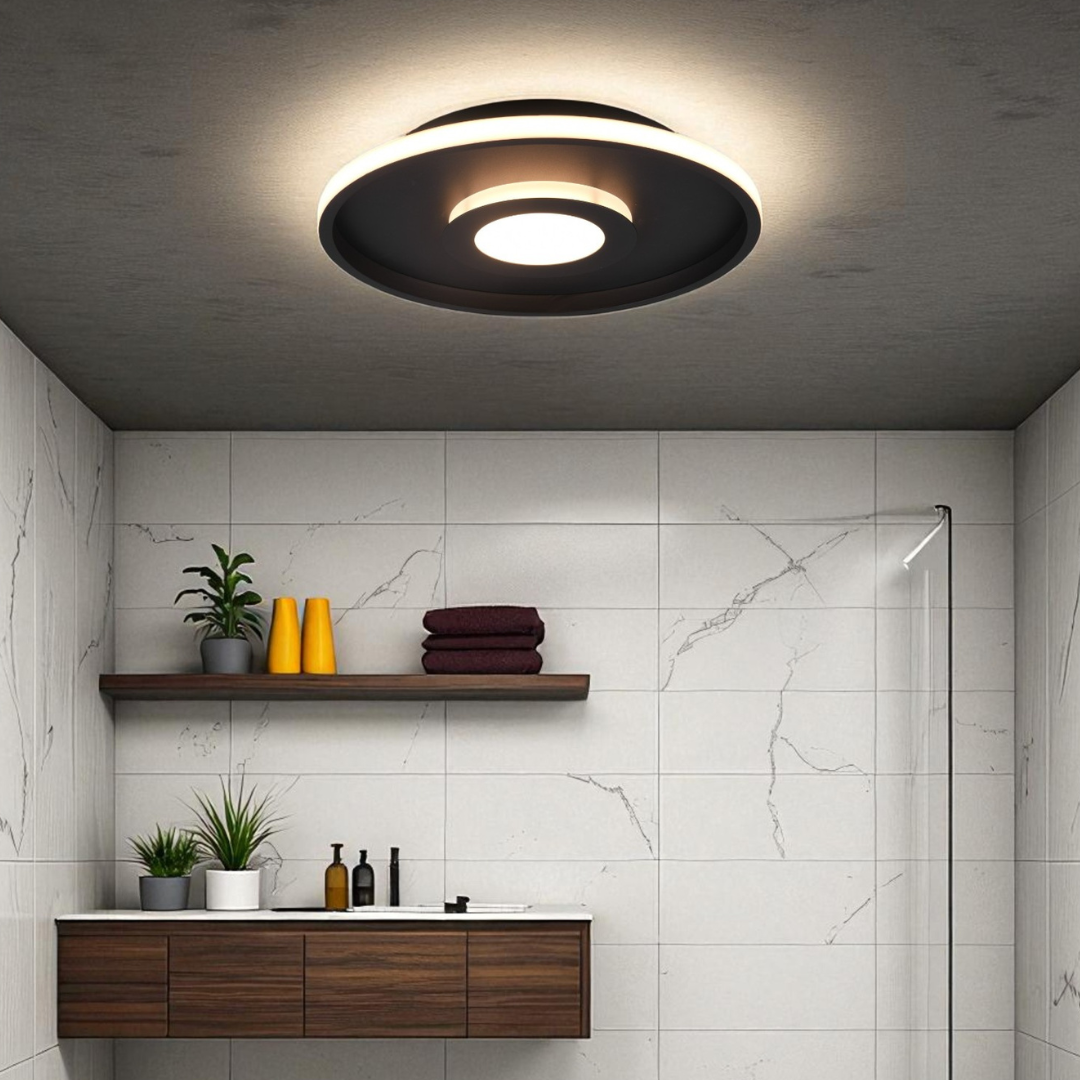 Lustra LED Black ASCARI CIRCLE DESIGN / NEAGRA / 40CM CEILING LIGHT