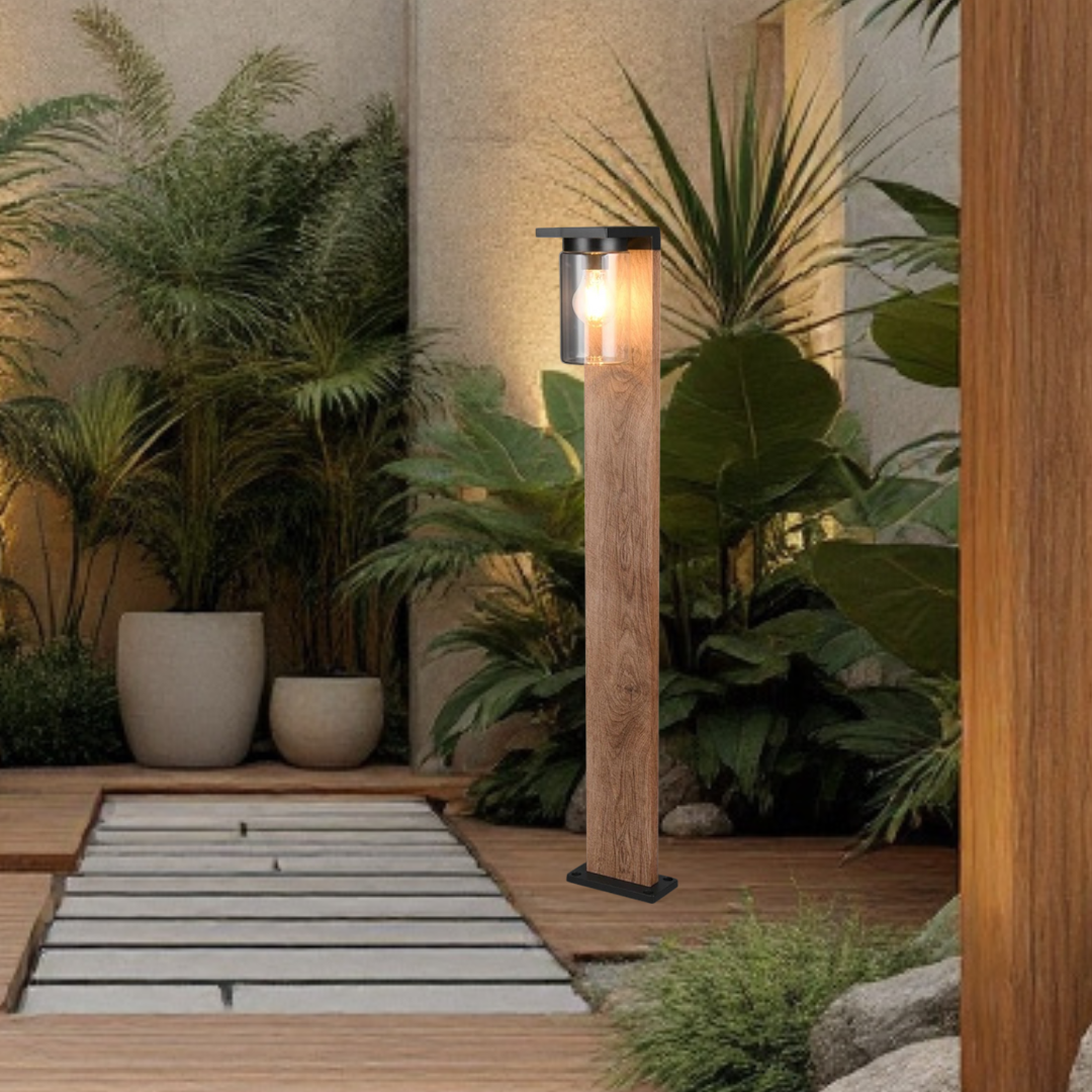 Stalp Ornamental cu Senzor Finisaj Lemn 100CM GARDEN POLE