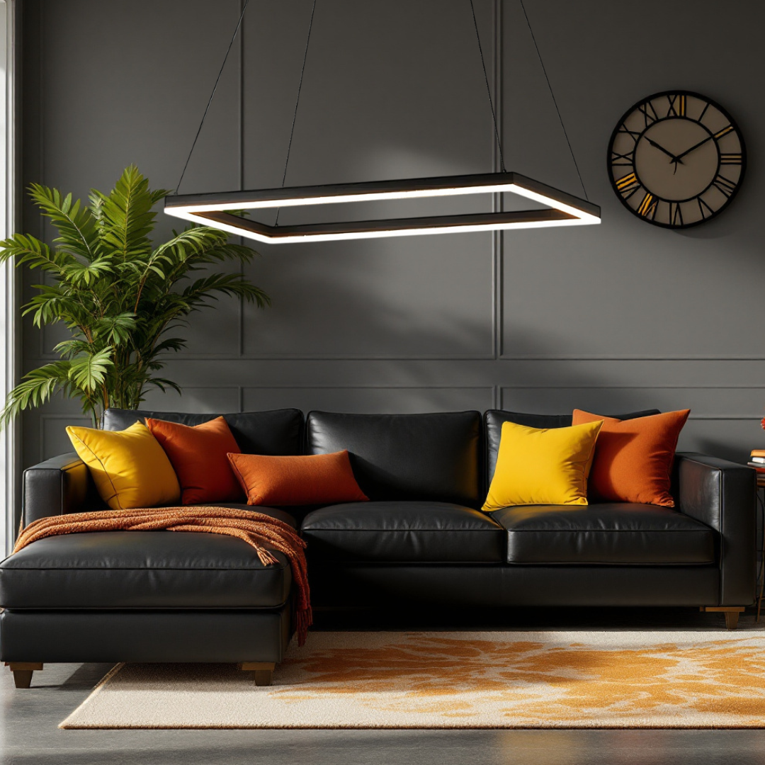 Lustra LED Suspendata Neagra GlowPanel NEAGRA / SUSPENDATE / 120CM Lighting Fixtures