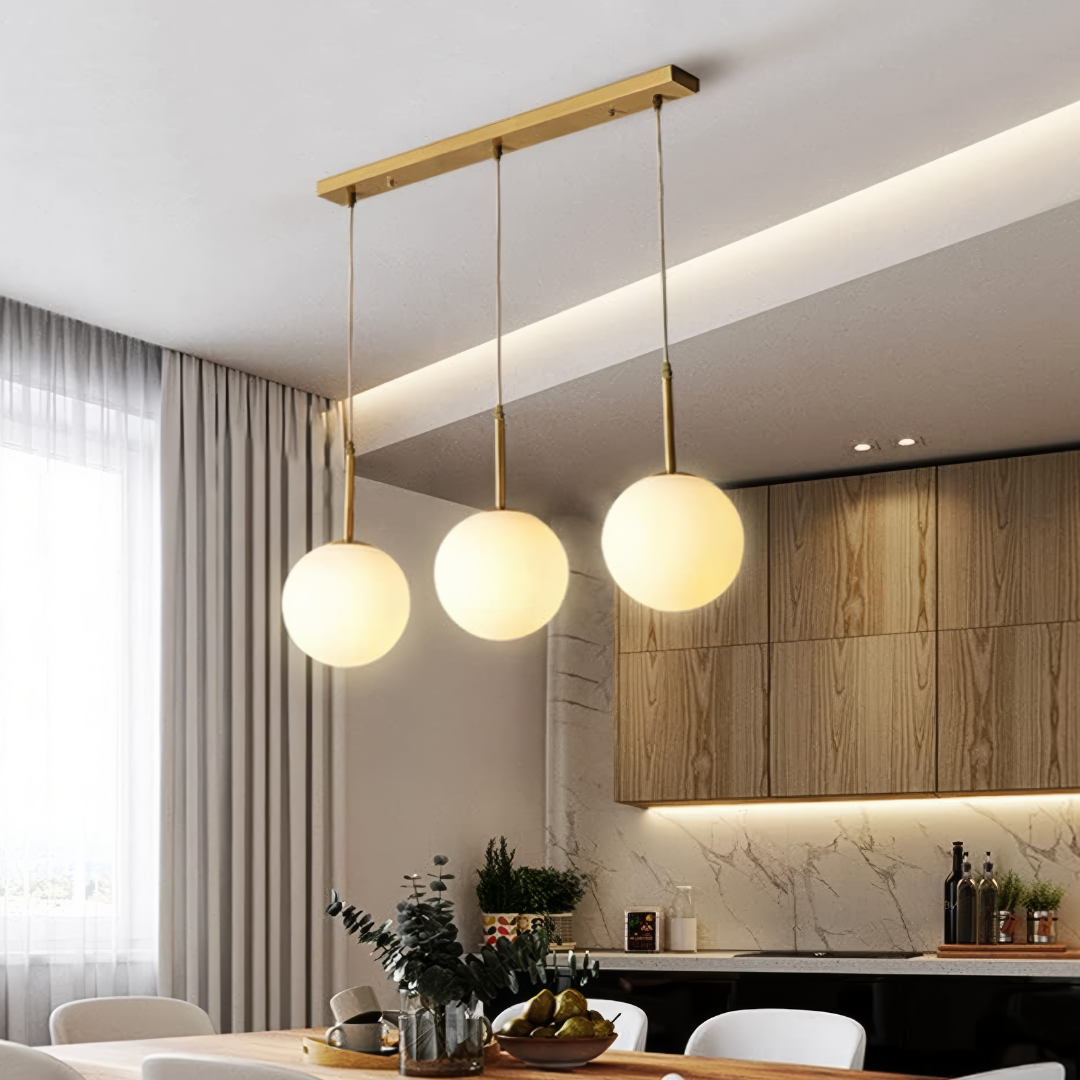 Lustra Abajur MAT GOLD Liniara 3xE27 DN124-3 AURIE / ABAJUR Chandeliers