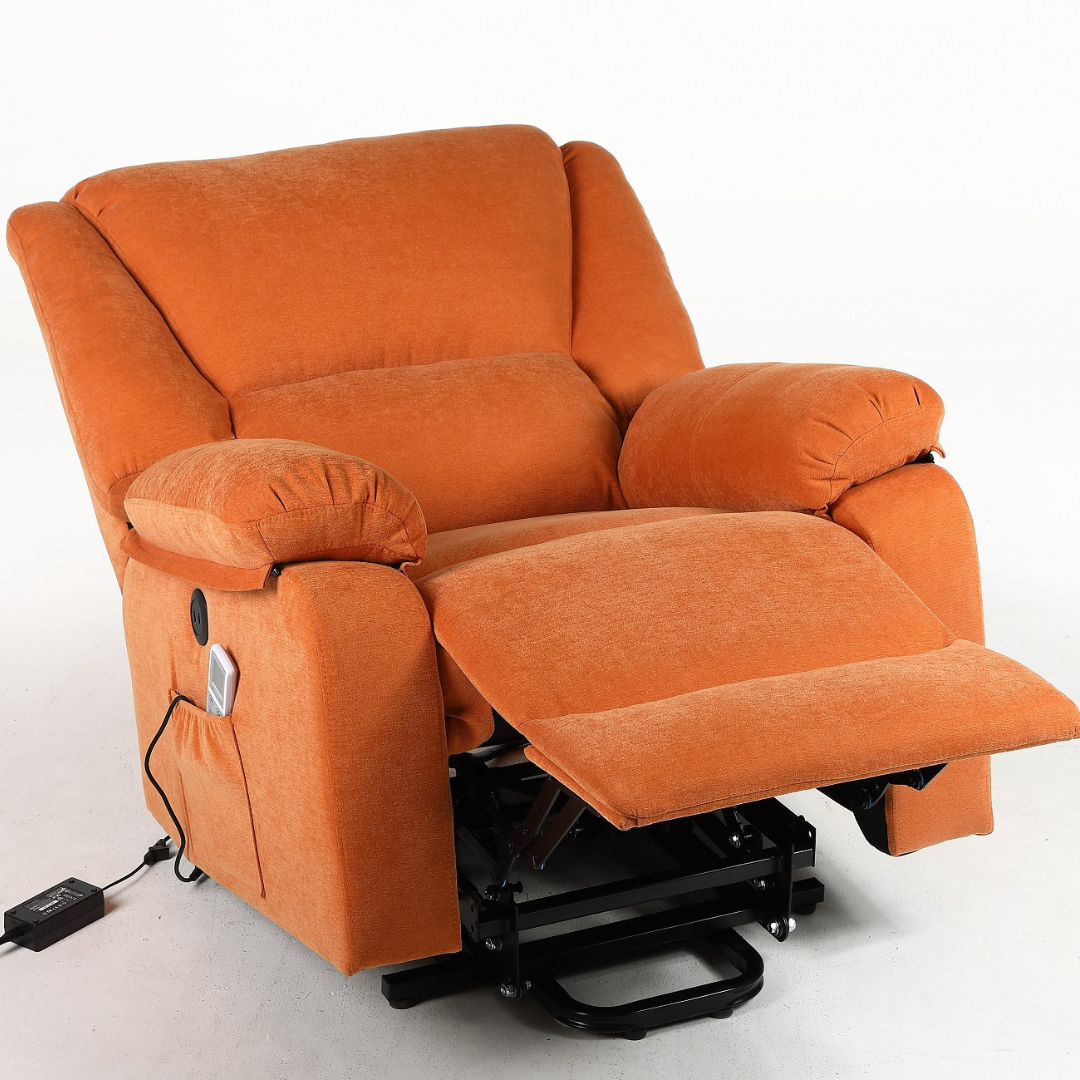 Fotoliu cu Masaj și Încălzire Recliner Electric Portocaliu FOTOLIU CU MASAJ/RECLINER/INCALZIRE / Portocaliu Chairs