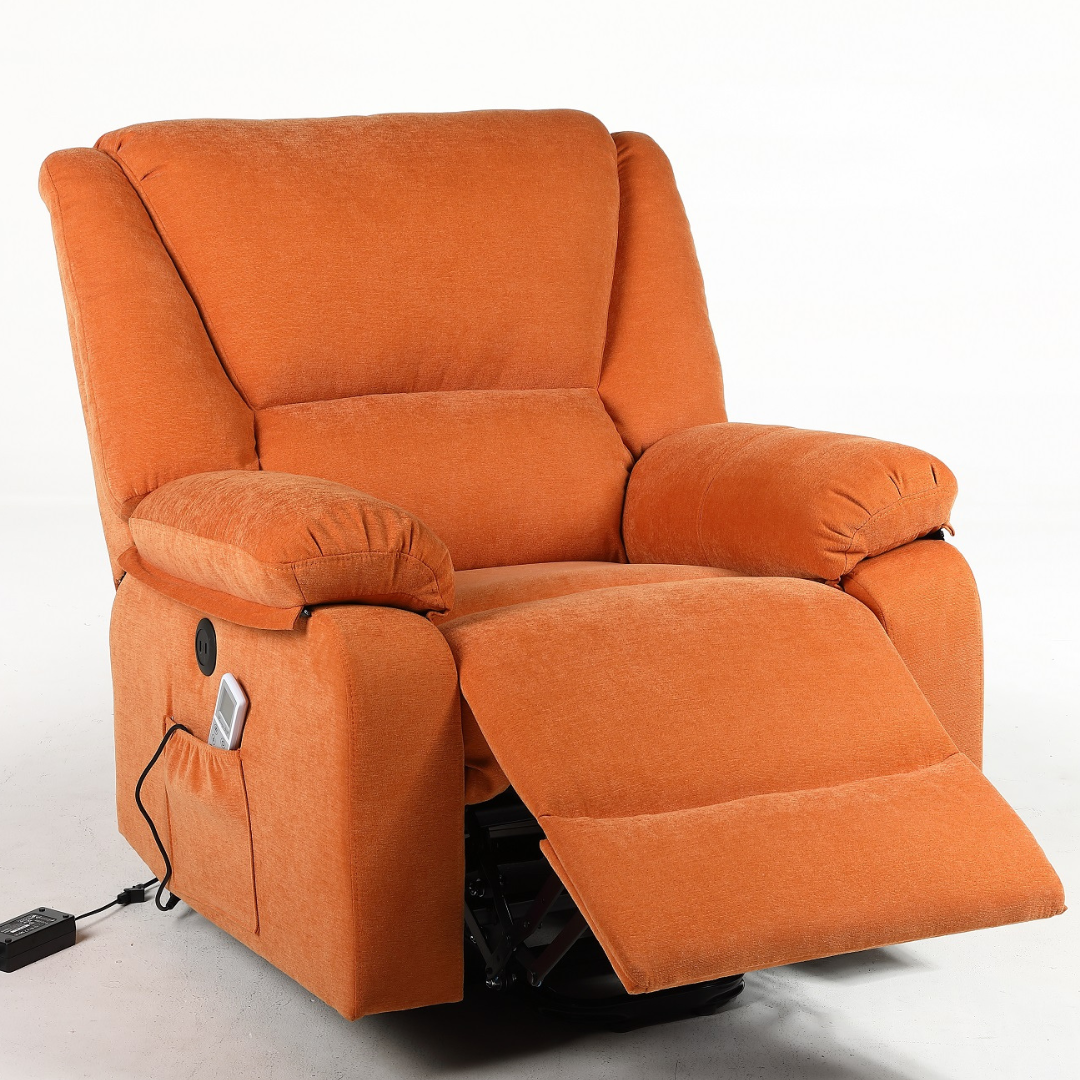 Fotoliu cu Masaj și Încălzire Recliner Electric Portocaliu FOTOLIU CU MASAJ/RECLINER/INCALZIRE / Portocaliu Chairs