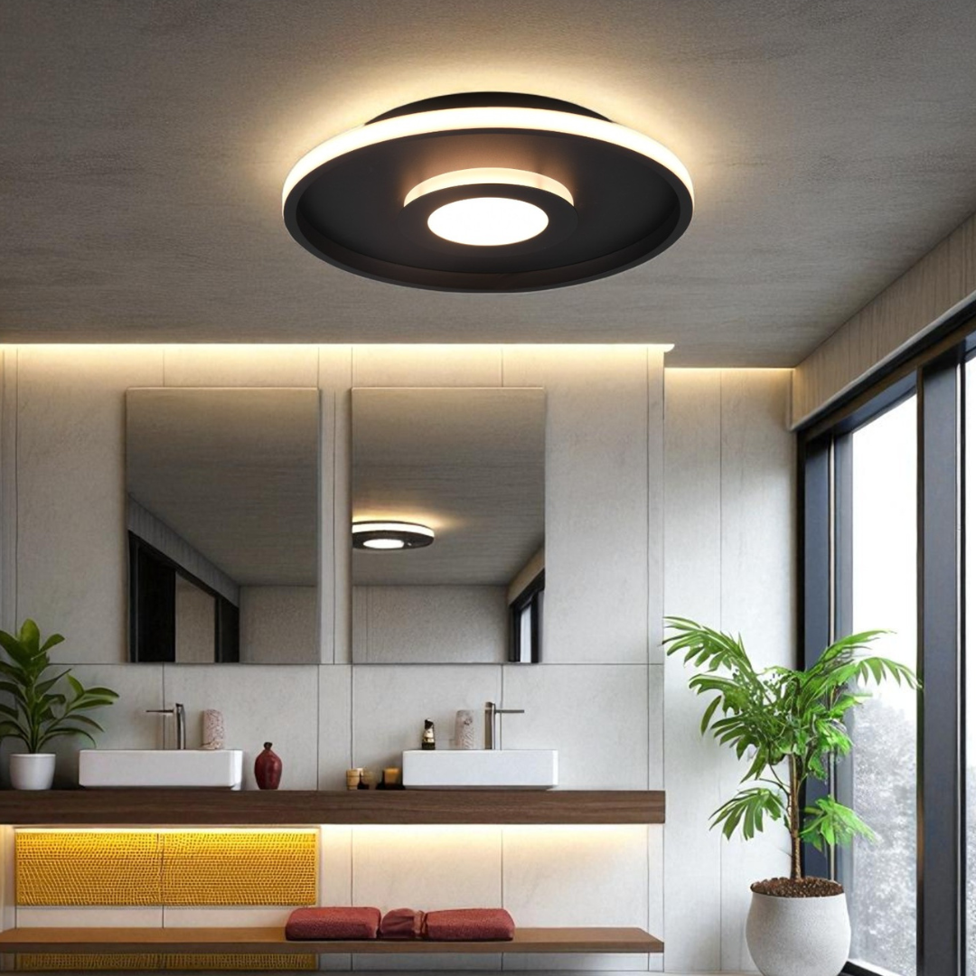 Lustra LED Black ASCARI CIRCLE DESIGN / NEAGRA / 40CM CEILING LIGHT