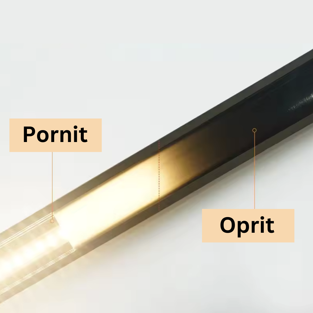 Profil LED Incastrat Negru 2 METRI cu Dispersor Negru LED Strips