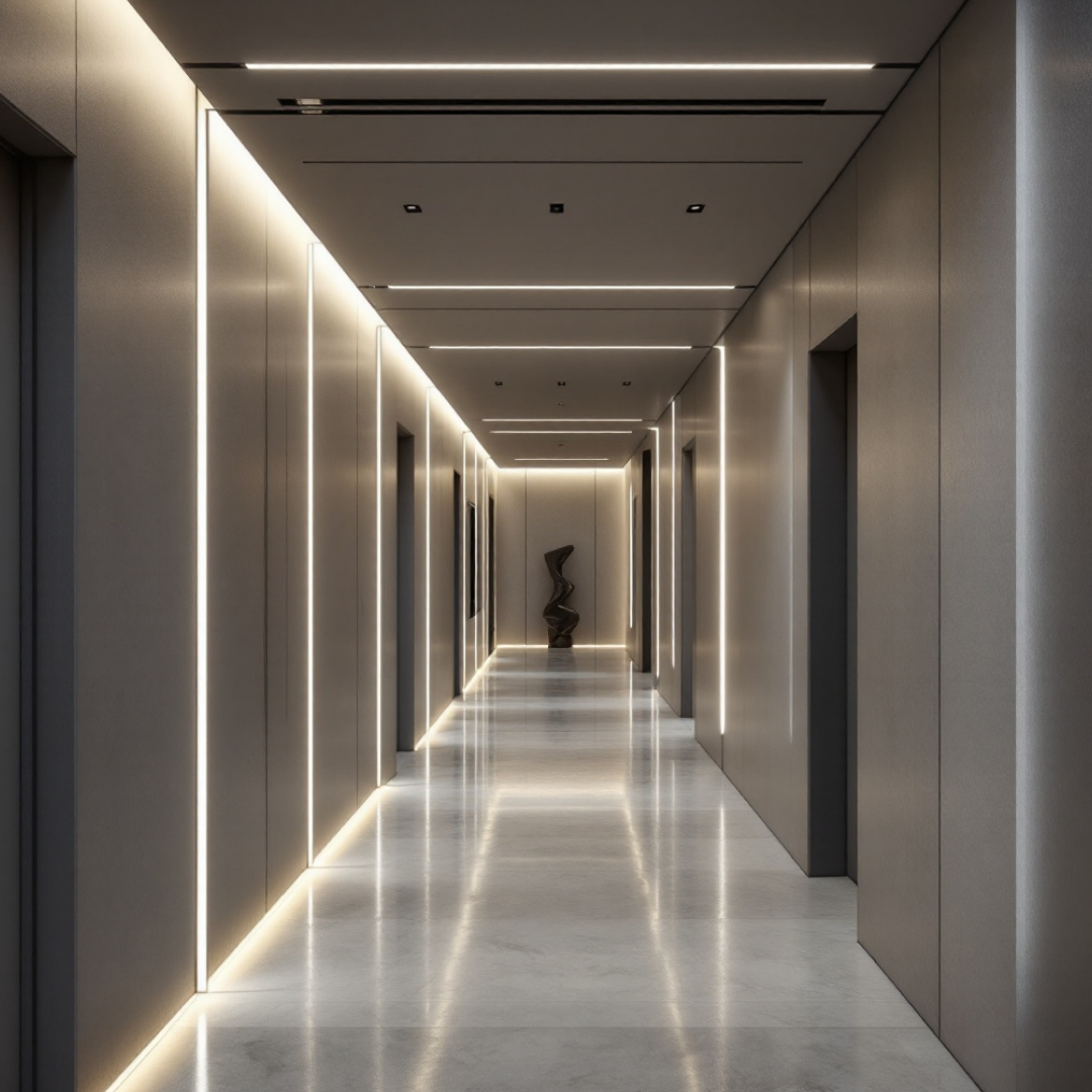 Profil LED Incastrat Negru 2 METRI cu Dispersor Negru LED Strips