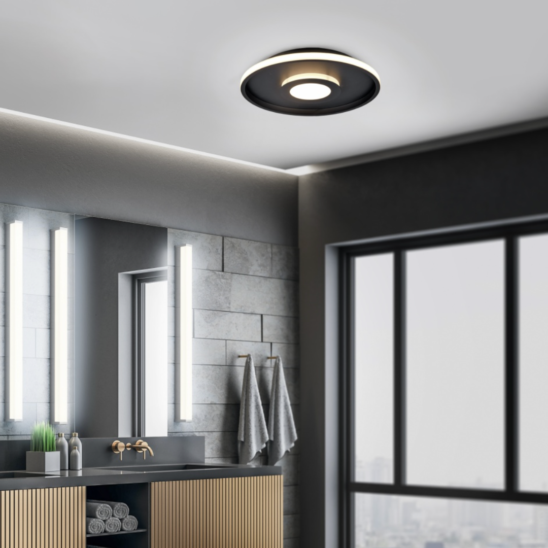 Lustra LED Black ASCARI CIRCLE DESIGN / NEAGRA / 40CM CEILING LIGHT