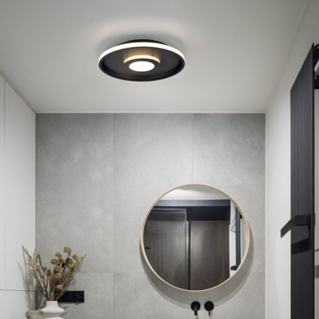 Lustra LED Black ASCARI CIRCLE DESIGN / NEAGRA / 40CM CEILING LIGHT