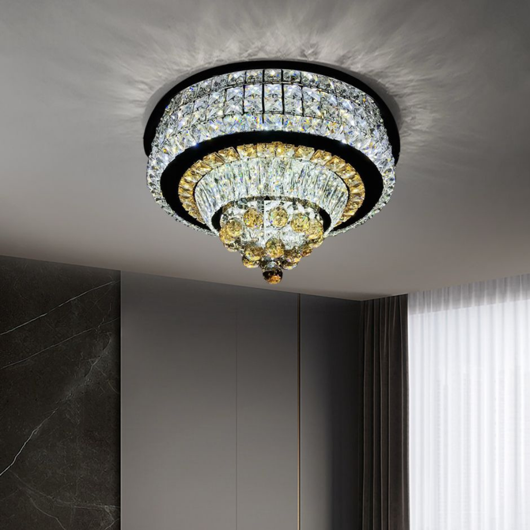 Lustra LED Aplicata Noble Glow Cristal Telecomanda CHROME / 60CM / CRISTAL Chandeliers