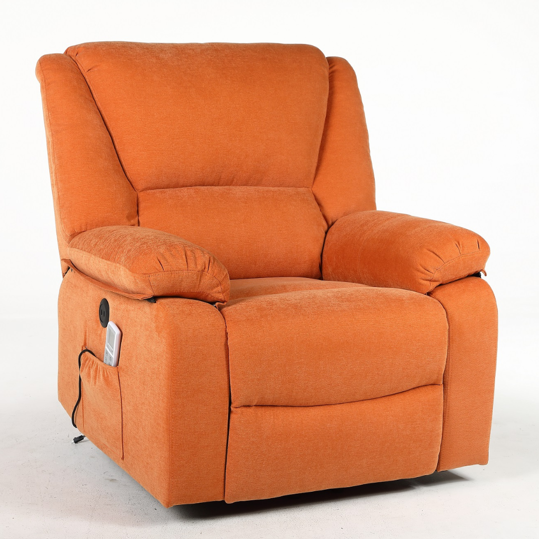 Fotoliu cu Masaj și Încălzire Recliner Electric Portocaliu FOTOLIU CU MASAJ/RECLINER/INCALZIRE / Portocaliu Chairs