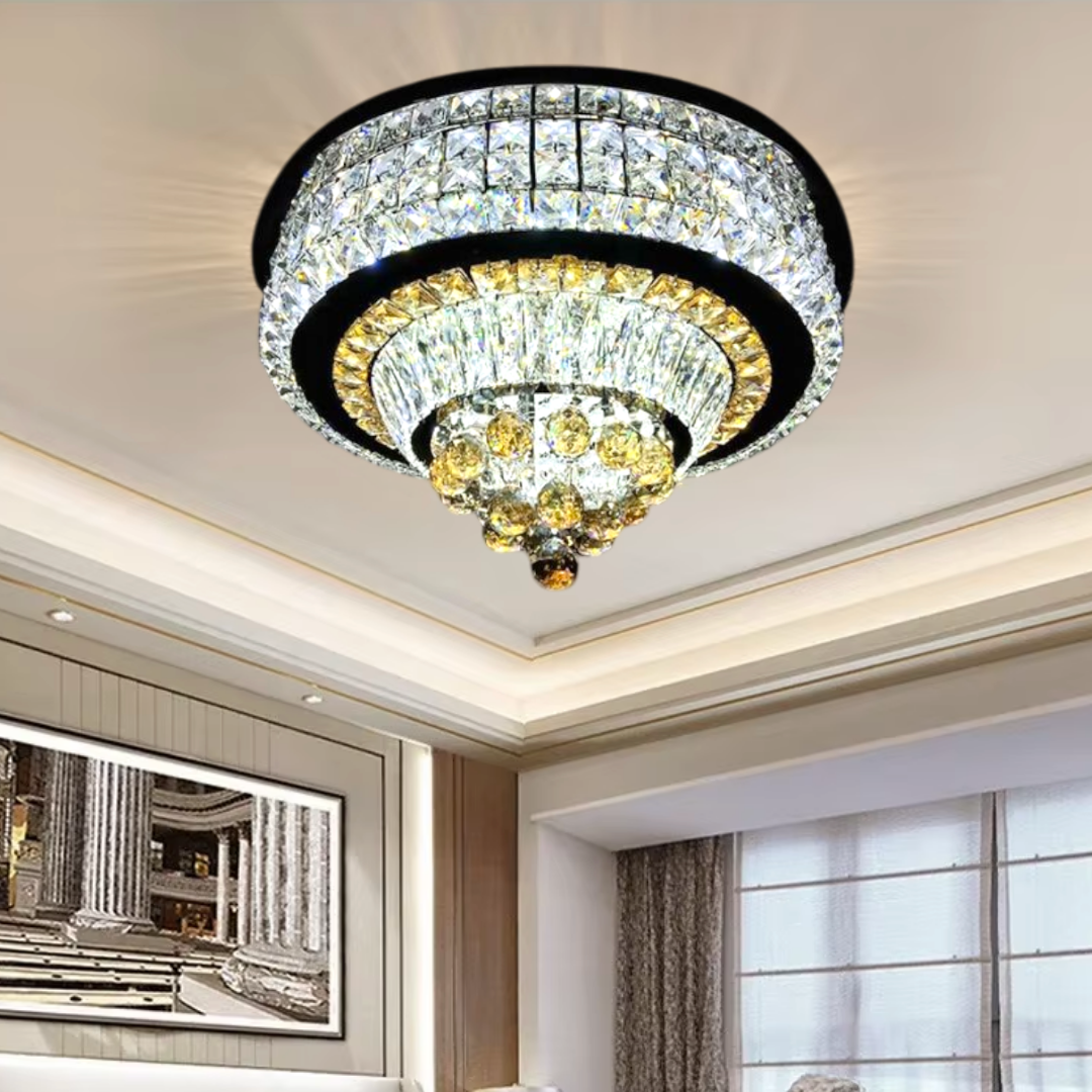Lustra LED Aplicata Noble Glow Cristal Telecomanda CHROME / 60CM / CRISTAL Chandeliers