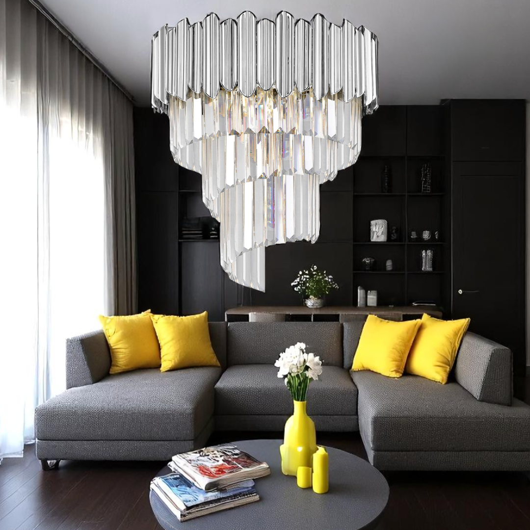 Lustra Cristal 5xE14 Chrome Verano CHROME / CRISTAL Chandeliers