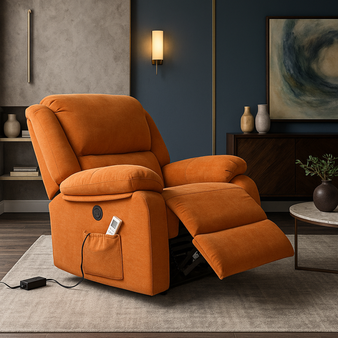 Fotoliu cu Masaj și Încălzire Recliner Electric Portocaliu FOTOLIU CU MASAJ/RECLINER/INCALZIRE / Portocaliu Chairs