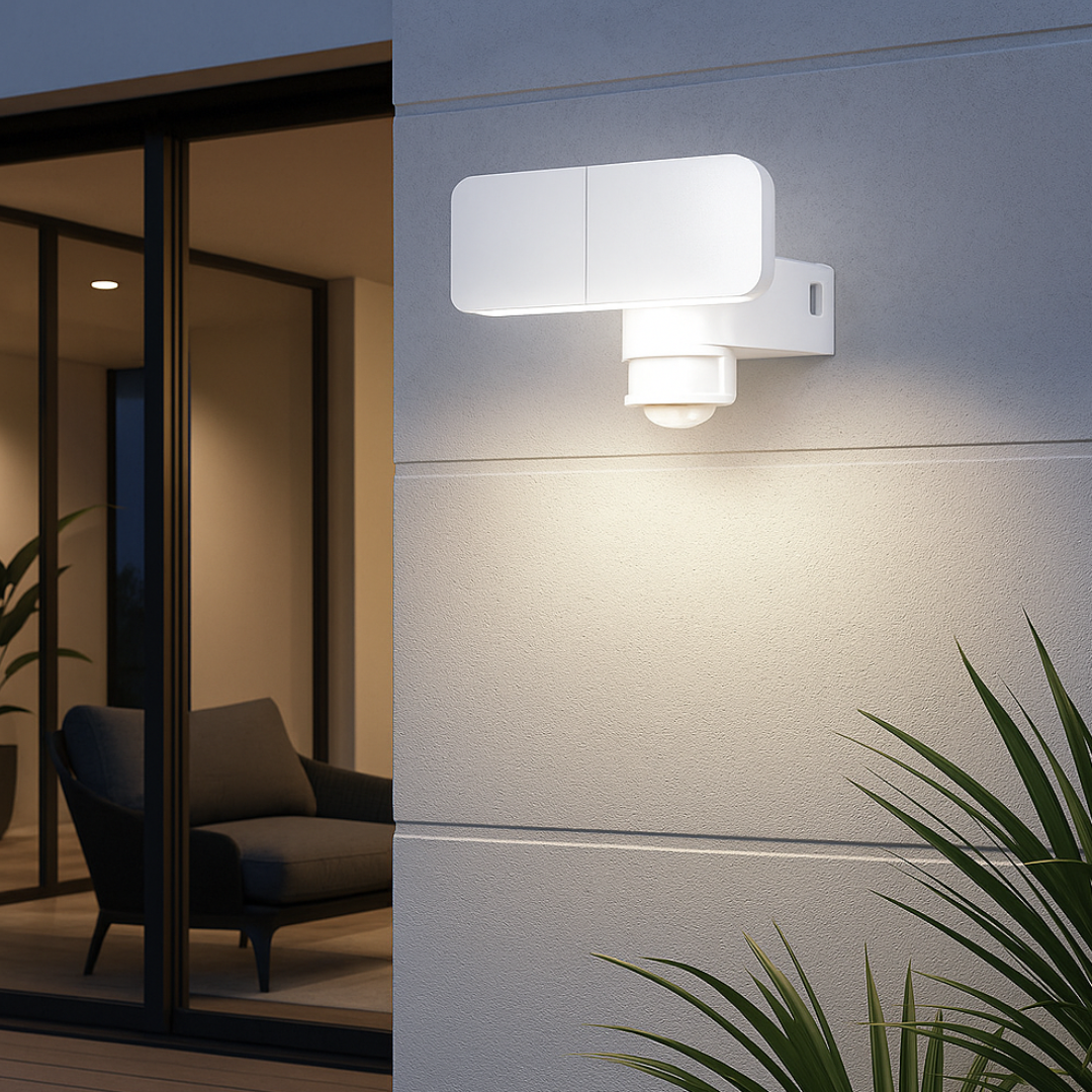 Aplica LED Exterior White 30W cu Senzor PIR ALBA Wall Light Fixtures
