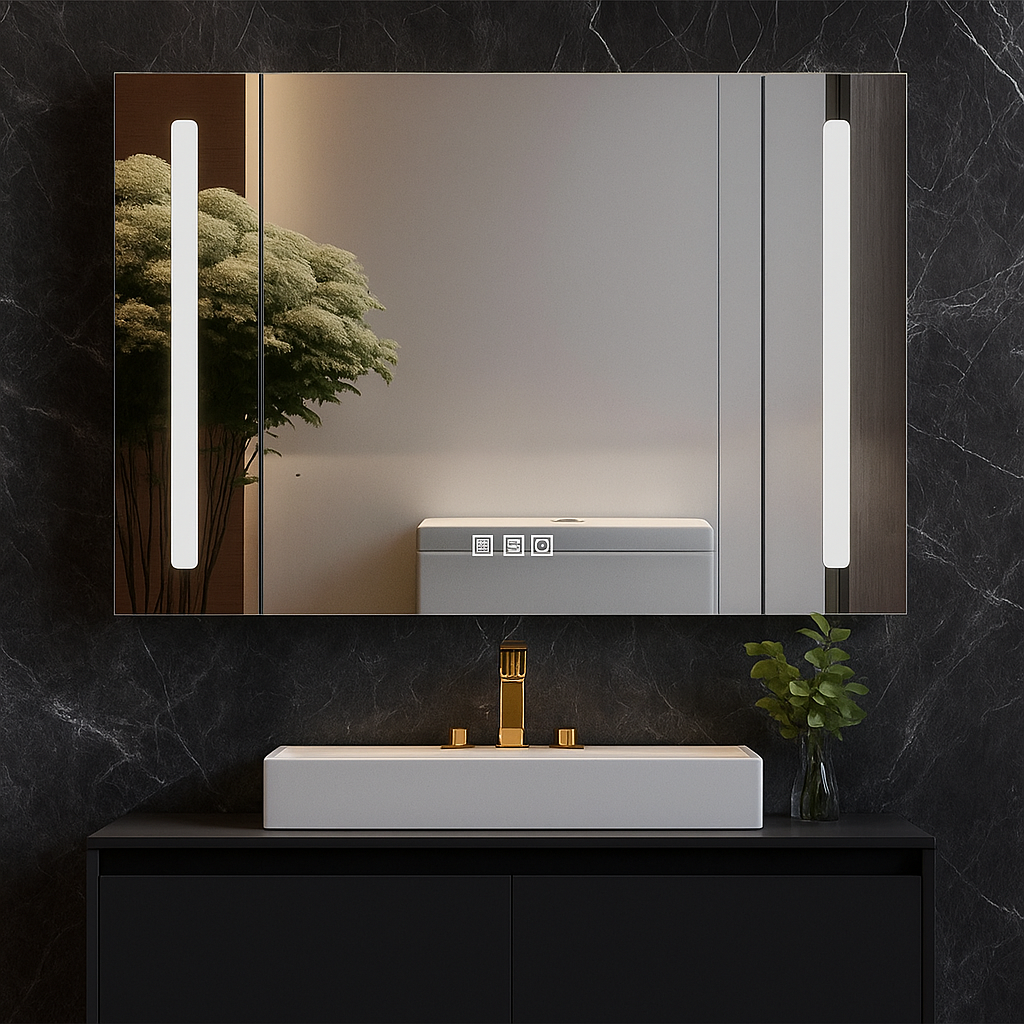 Dulap Baie Cu Oglinda LED Lyte Functii Multiple 80X70CM / GRI LED MIRROR