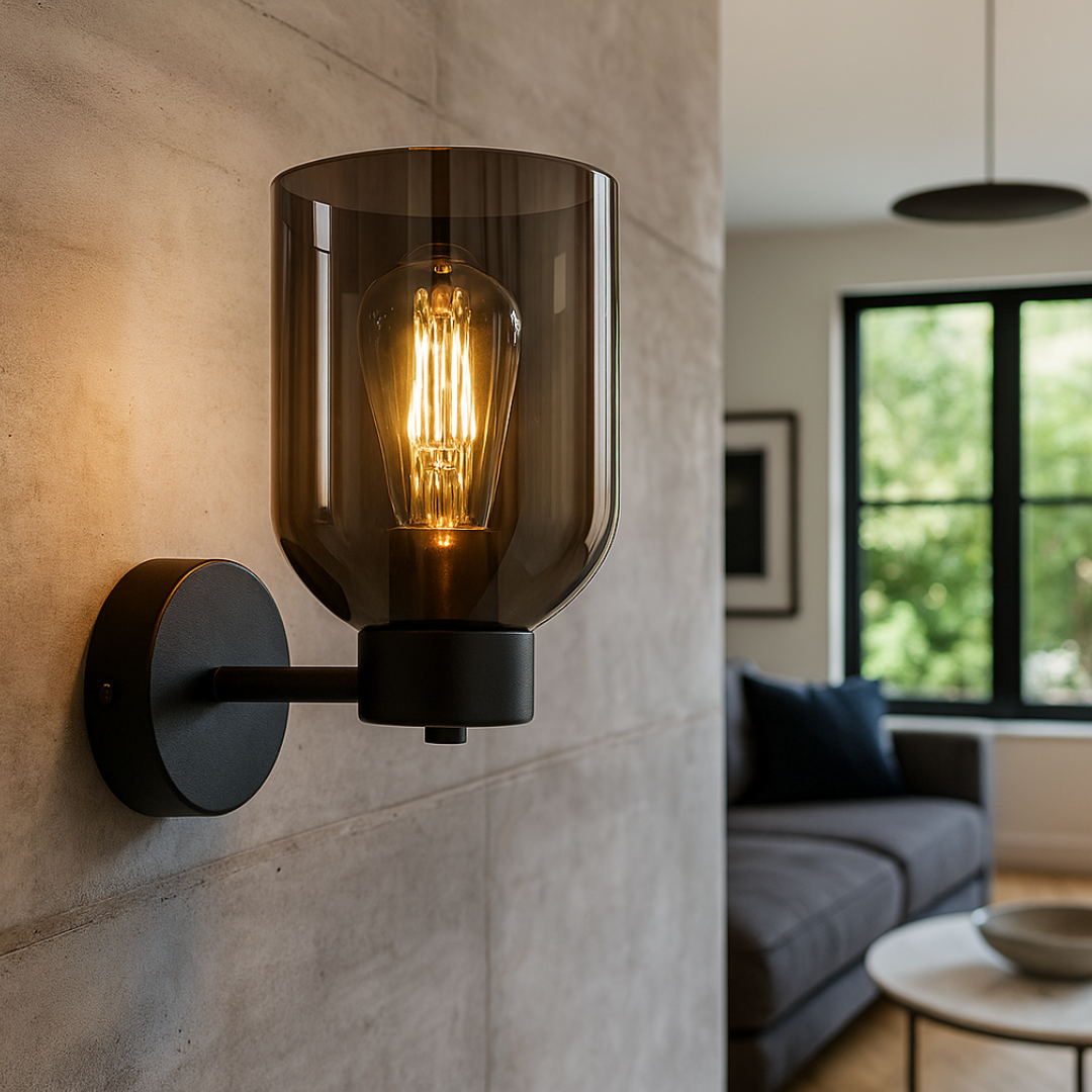 Aplica Perete 1xE27 Smokey BR-BV01-00043 NEAGRA / APLICA PERETE / MINIMALIST DESIGN Wall Light Fixtures